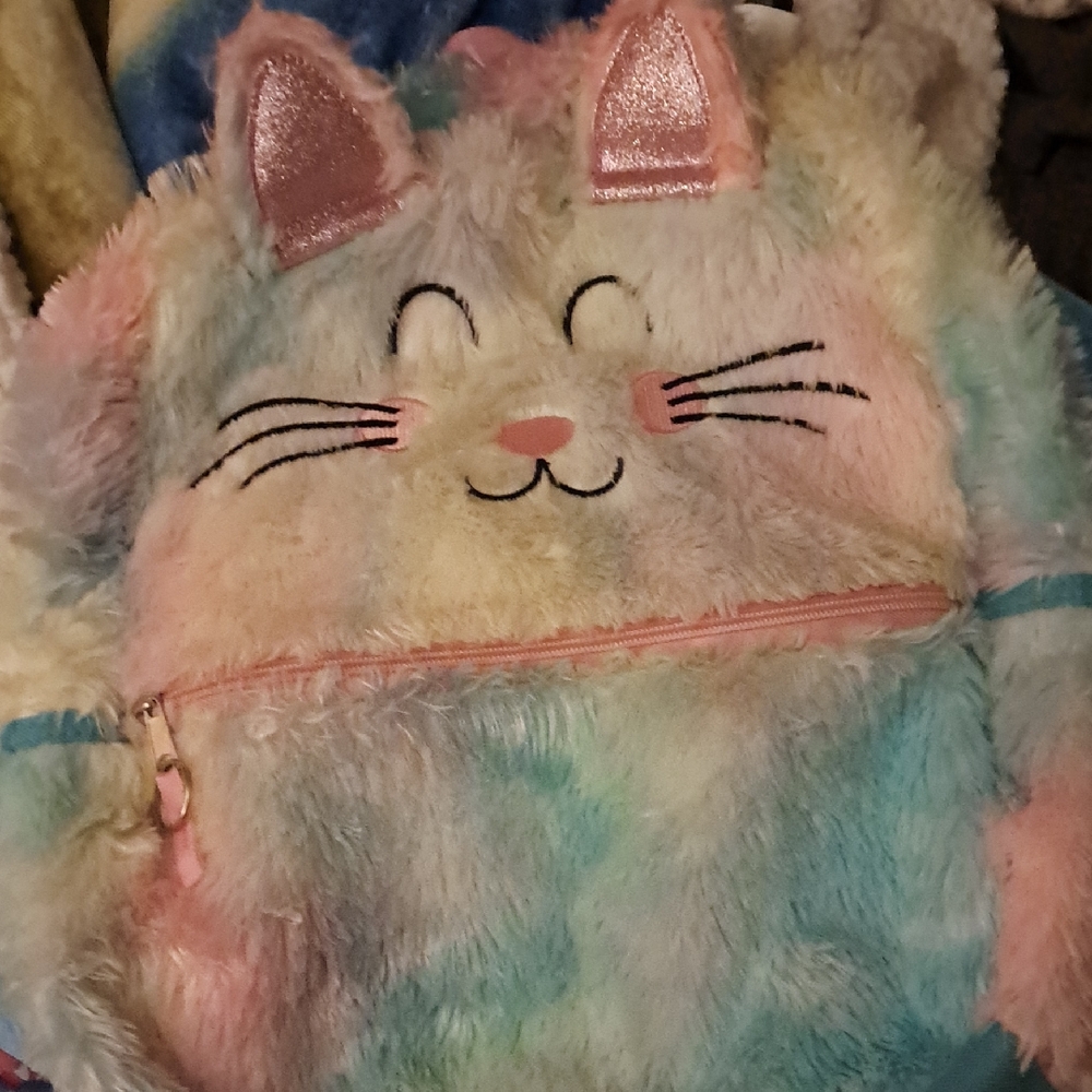 Whimsical Pastel Cat Backpack for Kids